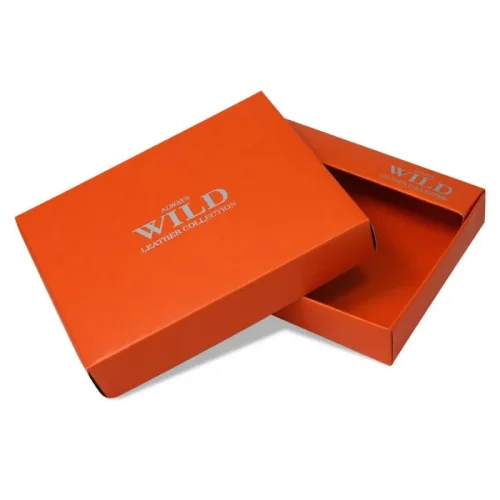 Skórzany portfel męski czarny Always Wild – eleganckie opakowanie / Black leather men’s wallet Always Wild – branded gift box